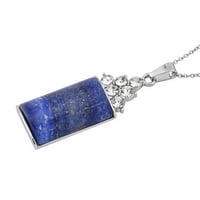 Trgovina LC Lapis Lazuli Bijeli kristal MI nehrđajućeg čelika silvertna privjesna ogrlica za žene veličine