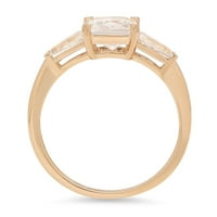 1. CT Squareg Smaragd Clear Simulirani dijamant 18k žuti zlatni graviranje Izjava godišnjica Angažovanje vjenčanog kamenog prstena veličine 7.25