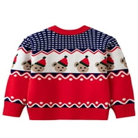 Capreze božićni ispisani pleteni džemperi DREME CRAT CACT pulover dečko crtani životinjski štampani