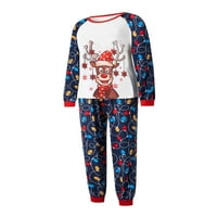 Božićna porodica Podudaranje pidžama setovi Elk Print Tops hlače Xmas Sleep Ležište za odmor Jammies