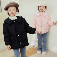 Esaierr Girls Topla pamučna jakna za djecu za djecu 2-8y Solid Color topla jakna Toddler Modna slatka