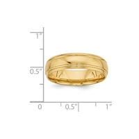 Čvrsta 14k žuto zlato udobnost Fit jedinstveni vjenčani prsten veličine 7