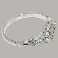 Britanci napravili su 10k bijeli zlatni prsten od prirodnog i dijamantnog ženskog zlata - Opcije veličine - veličine 6,75