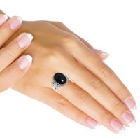 Sterling srebrni prsten za žene - muškarci Plavi sunstonski dragulj Srebrna prstena veličine 5. Jednostavna