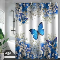 Vodootporna leptir uzorak za zavjese za tuširanje - suho mokro odvajanje, kupaonica za kupatilo, kuke, kućni dekor