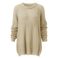 Riforla Woman modni dugi rukav sa ramenim pletenim džemper šupljim ugodnim vrhu ženskim pulover džemper