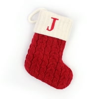SUNISERY CHISTSKI PREDSTAVNI SOCK, Inicijali slova Snowflake uzorak pletene crtane čarape Krtne poklon