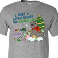 Inktastic Želim hipopotamus za božićnu majicu