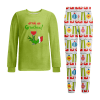 Porodica koja odgovara Božić Pidžamas Božić Grinch Print Veličine za odrasle-Kids-Baby-Pet za kućne ljubimce i hlače BodySuits Pidžami setovi