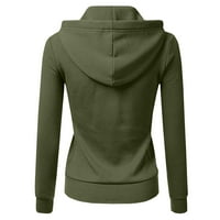 Knosfenske ženske predimenzionirane dukseve zip up džepove Loose Plus dukserište Čvrsta boja Y2K jakna