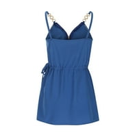Ležerne ljetne haljine duge maxi haljina A-line kratkih rukava cvjetni plavi l