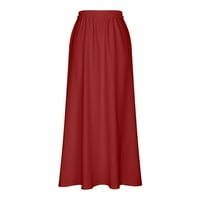 Ljetne midi suknje za žene visoka struka šifonske suknje duga suknja pune boje Boho Beach Flowy Swing