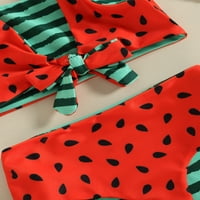 SUNISERY NOVOCER BABY GIRL Ljetni kupaći kostimi Watermelon Print V izrez bez rukava Bowknot kupanje