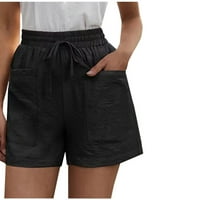 Gathrrgyp Plus Shorts, ženske hlače sa širokim nogama visoke struke, ležerne pamučne kratke hlače