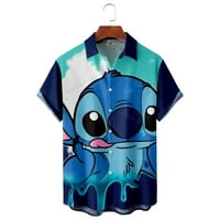 Disney Stitch Havajska majica, Slatka majica na plaži u Stitch, Ležerne košulje, gumb Down Kratki rukovi,