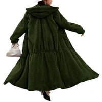 Glookwis Ladies Sherpa kaputi dugih rukava prekrivači Leopard Print Outwear Radno veće od kaputa sa