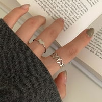 Žljun prsten od prsta izdubljeni nakit nakita za otvaranje srca Podesivi prsten za valentine Day Day