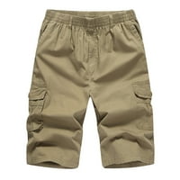 Homodles Muške Stretch Troškolske hlače - Ležerne potplat Boja kratke hlače žute veličine 6xl