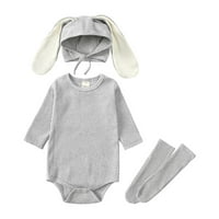 Ljetna ušteda odjeća Loopsun jesenska proljeća Djevojke dječaci zec robne dugi rukave dukserice skakači sa šeširom i čarapama
