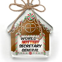 Ornament tiskani jedan strani svjetski najtopliji generalni sekretar Božić Neonblond