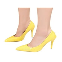 Sanviglor Womens Haljina cipele na stiletto potpetica visoke pete pumpe Ležerne prilike protiv klizanja Comfort pumpe moda u obliku prstiju Žuta 8.5