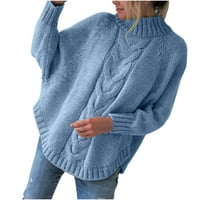 Odeerbi turtleneck džemper žene pletene džemper jesen zima nova labava lutka pletiva pune boje