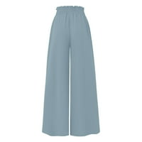 Oalirro ženske hlače široke pantalone za noge sa džepovima plave široke noge pantalone sa džepovima xxl