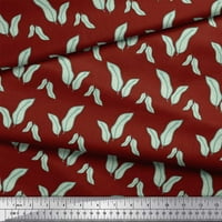Soimoi Crvena teška platna tkanina umjetnička banana lišće ispis tkanine u dvorištu široko