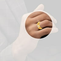 CTW okrugli pravi moissan u 18k žuto pozlaćena dva zaručni prsten za muškarce Trome, prsten veličine-9