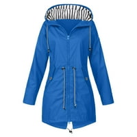 Dianli Fashion Wemens Zip up kišne jakne na otvorenom kapuljače za žene navlaka za kovanje vjetroottni kaput sa džepom dugih rukava, jakne za žene čvrste kapute