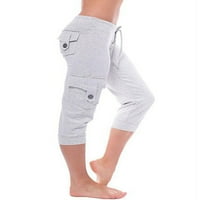 Avamo Ženska dna elastična struka Capri yoga hlače nacrtač Capris pant na plaću salonske pantalone Ležeran