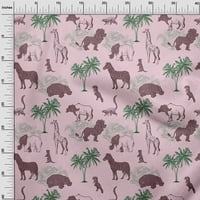 Onuone viskoznog dresova svijetlo ružičasta tkanina Tropska životinja šivaća tkanina od dvorišta tiskana