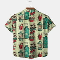 Veliki muški Aloha gumb niz majice sa džepom prsa, opuštene košulje za kuglanje za dječake 5- godina