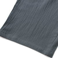 LOPECY-STA muški džep za crtanje pune boje pamučne i posteljine sportske kratke hlače Muške kratke hlače