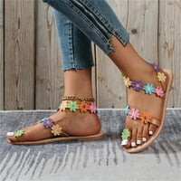 Ženske sandale modne proljeće ljetni cvijet ravna šarena lagana casual stilske sandale za plažu višebojna