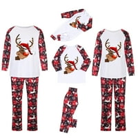 Tawop Family Pajamas roditelj-dijete Attire Božićna odijela Patchwork Plaid Ispirana kućna odjeća Okrugli