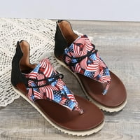 Clearance Verpretridure Ženske sandale Ljeto casual clip-noe suncokretove cipele sa zatvaračem Comefy