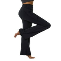 Nevevne žene široke noge joga hlače Tummy Control High Squik teretana Work Work Hlače Stretch lakiranje