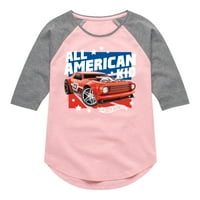 Vrući točkovi - sve američko dijete - majica za djecu i mlade Raglan grafička majica