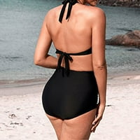 Kupaći kostimi Žene Donderwire Bikini bez rukava Retro A-line trkački trkački nebesko plave s