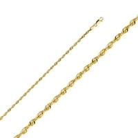 Dragulji LU 14K žuto zlato solid jastog kandžara Clap Clap Diamond-CEL lanac ogrlica