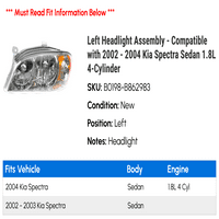 Sklop lijeve farove - kompatibilan sa - Kia spektra limuzina 1.8L 4-cilindar 2003