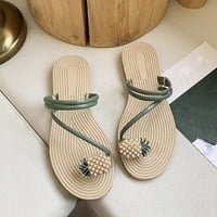 Sandale za plažu Zuwimk za žene, ženske klinove Flip flops Ljetne kratke plaže sandale visoke platforme zelene boje