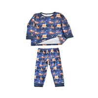 Qiylii Božićna porodica Uklapanje pidžama Set pidžama, crtani jeleni tops + hlače