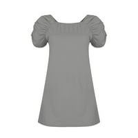 Qwertyu Ležerne ljetne bluze za Plus veličine Ženske majice ruched kvadratnih vrata za žene Tunic kratki