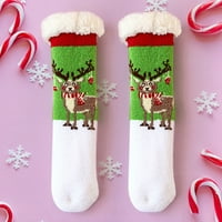 PXiakgy kat čarape meke čarape Početna Nejasna zima Super Uni obložene čarape Socks Sliper Tople čarape Božićni pokloni zelena Jedna veličina