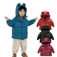 Toddler Little Boy Girl Puffer jakna sa kapuljačom Fleece Winter Parka kaput