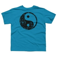 Yin Yang Grunge - Black Boys Tirquoise Blue Graphic Tee - Dizajn od strane ljudi L