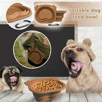 Extra Veliki pseća posuda za vodu od nehrđajućeg čelika silikonska zdjelica za pse Automatska hrana za prijenosni luk za pse, luka za pse Silikonska sklopiva posuda
