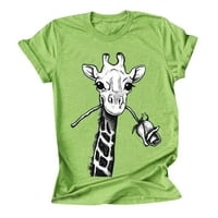 Slatki vrhovi za žene Trendy izlasci, žene žirafe Thirts kratki rukav vrhovi plus veličina proljetne trendi majice